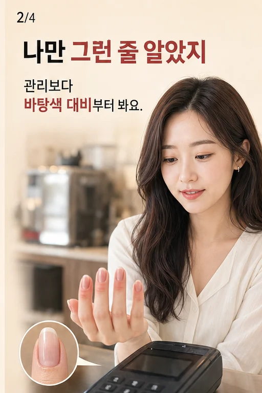 시럽 네일 손끝 붉어 보임, 결제할 때 손만 더 지저분해 보였다면 미미 공감 2컷