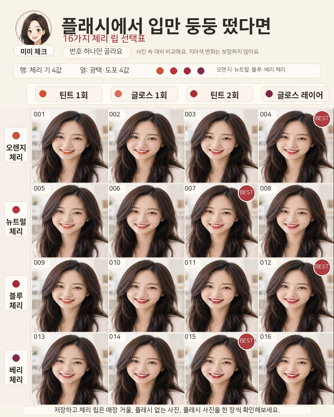 글로시 체리 립 치아 노래 보임, 카페 플래시 사진에서 입만 둥둥 떴다면 스타일요정 미미 4컷