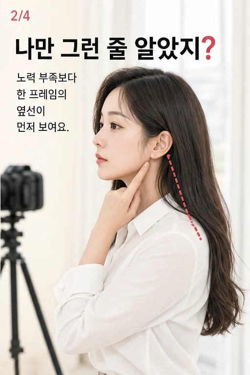 1분 셔츠 옆선 자세 체크, PT 끊었는데 프로필 사진에서 등 주름과 앞섶 벌어짐이 그대로라 돈과 시간이 허무하다면 미미 공감 2컷