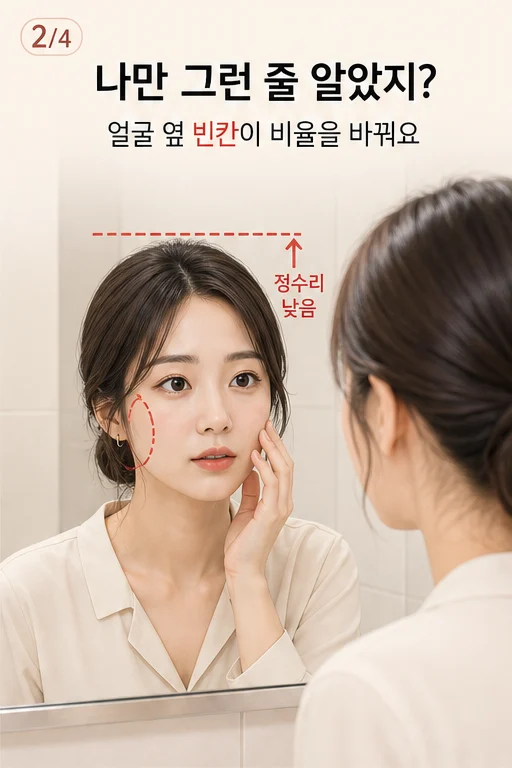 여름 번헤어 얼굴 넓어 보임, 더워서 급히 묶었는데 사원증 사진에서 광대와 정수리만 도드라져 다시 찍고 싶다면 미미 공감 2컷