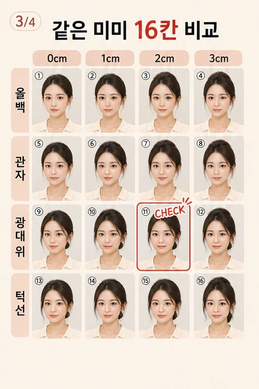 여름 번헤어 얼굴 넓어 보임, 더워서 급히 묶었는데 사원증 사진에서 광대와 정수리만 도드라져 다시 찍고 싶다면 실사 미미 비교 3컷